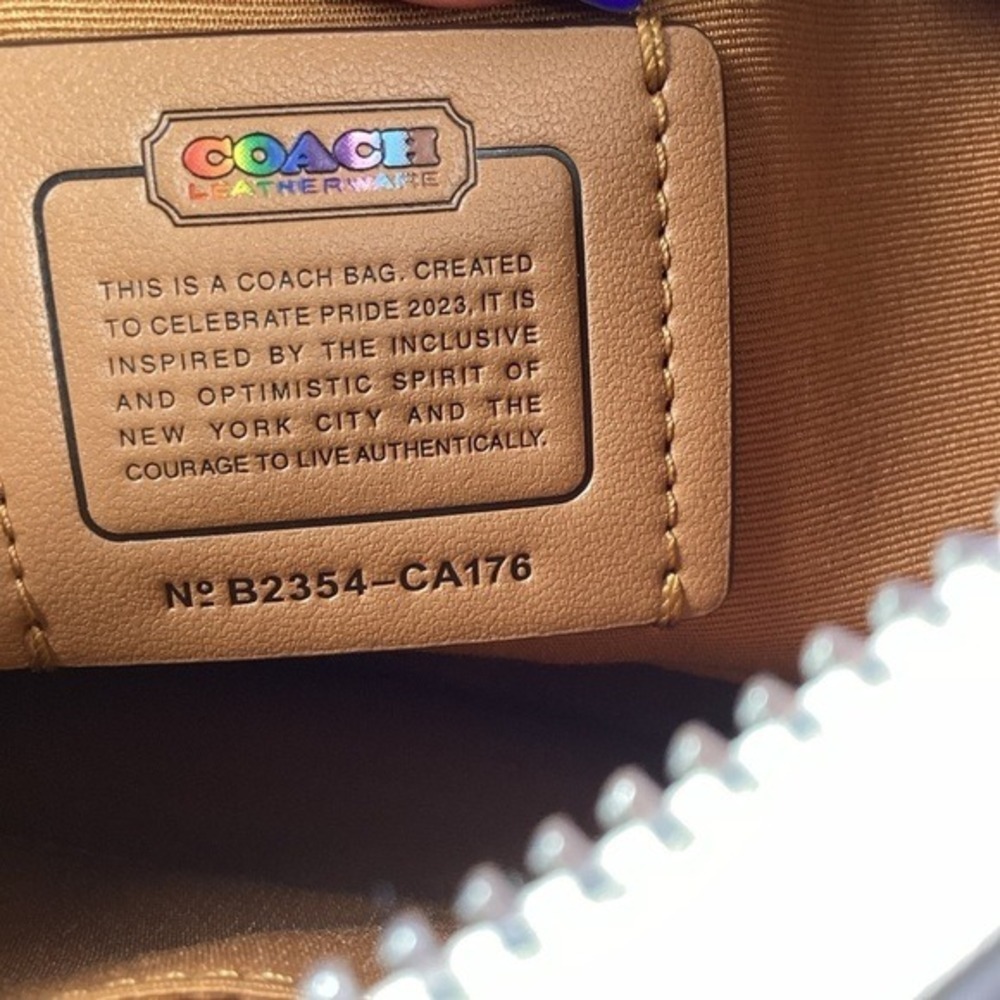 COACH TERI HAND SHOULDER SMALL BAG SIGNATURE RAINBOW CANVAS MULTI SUMMER PURSEβ - Picture 11 of 16